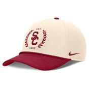 USC Trojans Nike Cream SC Interlock Laurel Wreath Rise Structured Adjustable Hat